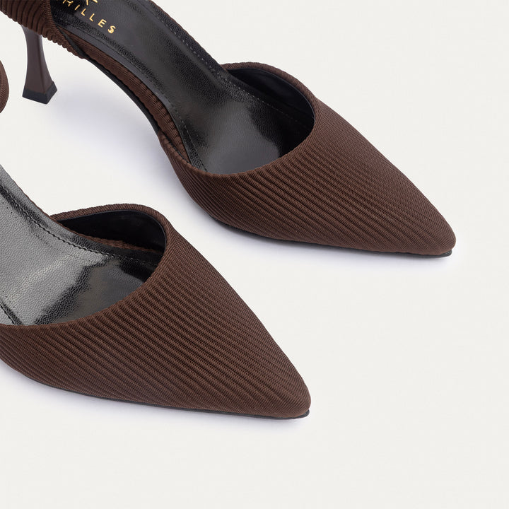 Liana Patent Pointed Heels | Ripped Brown