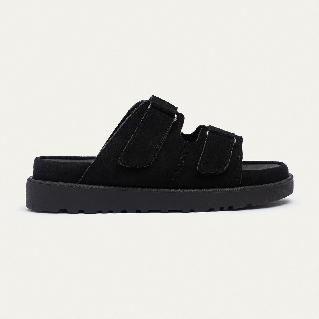 Achilles | CloudStep Double Hook & Loop Slides - Black
