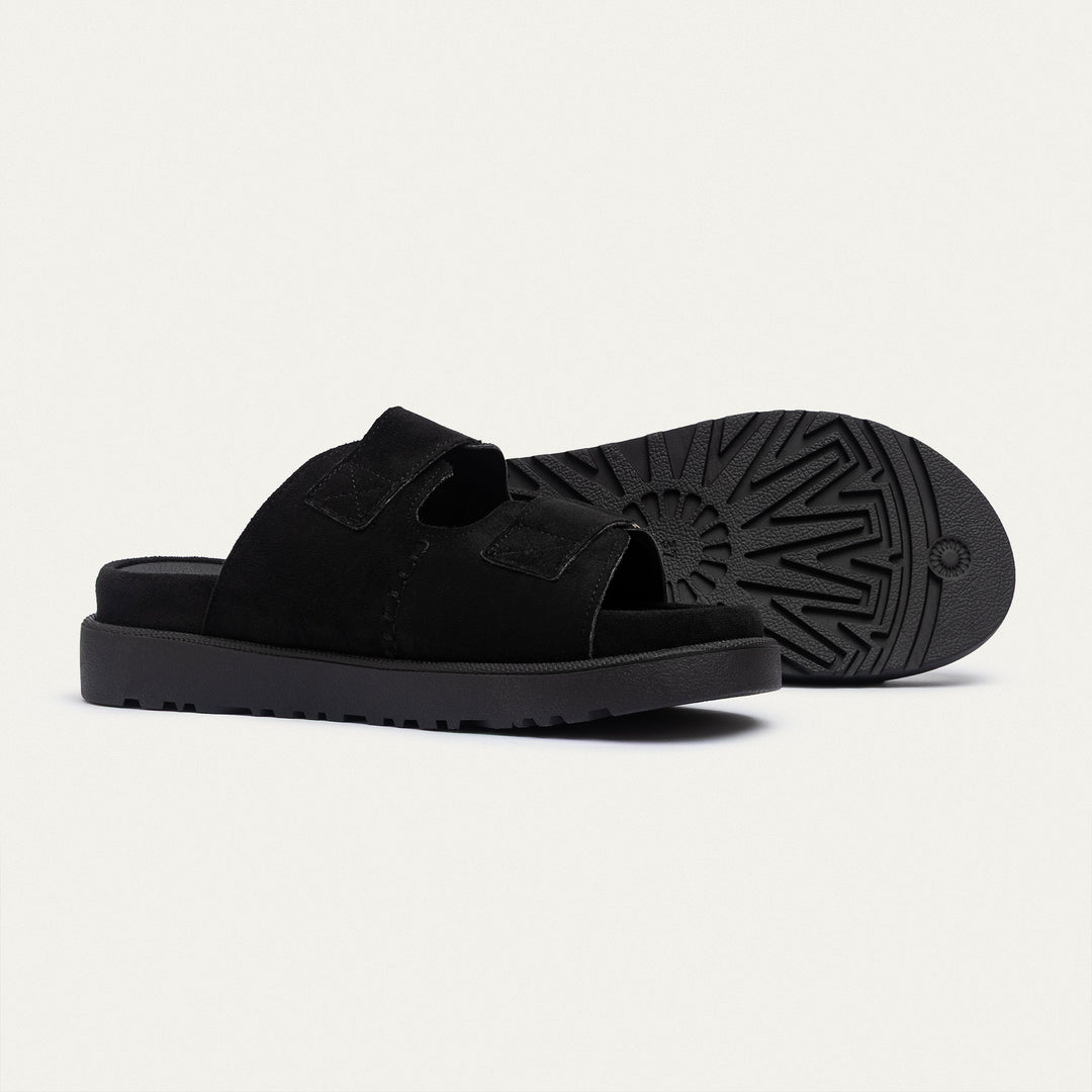 Achilles | CloudStep Double Hook & Loop Slides - Black