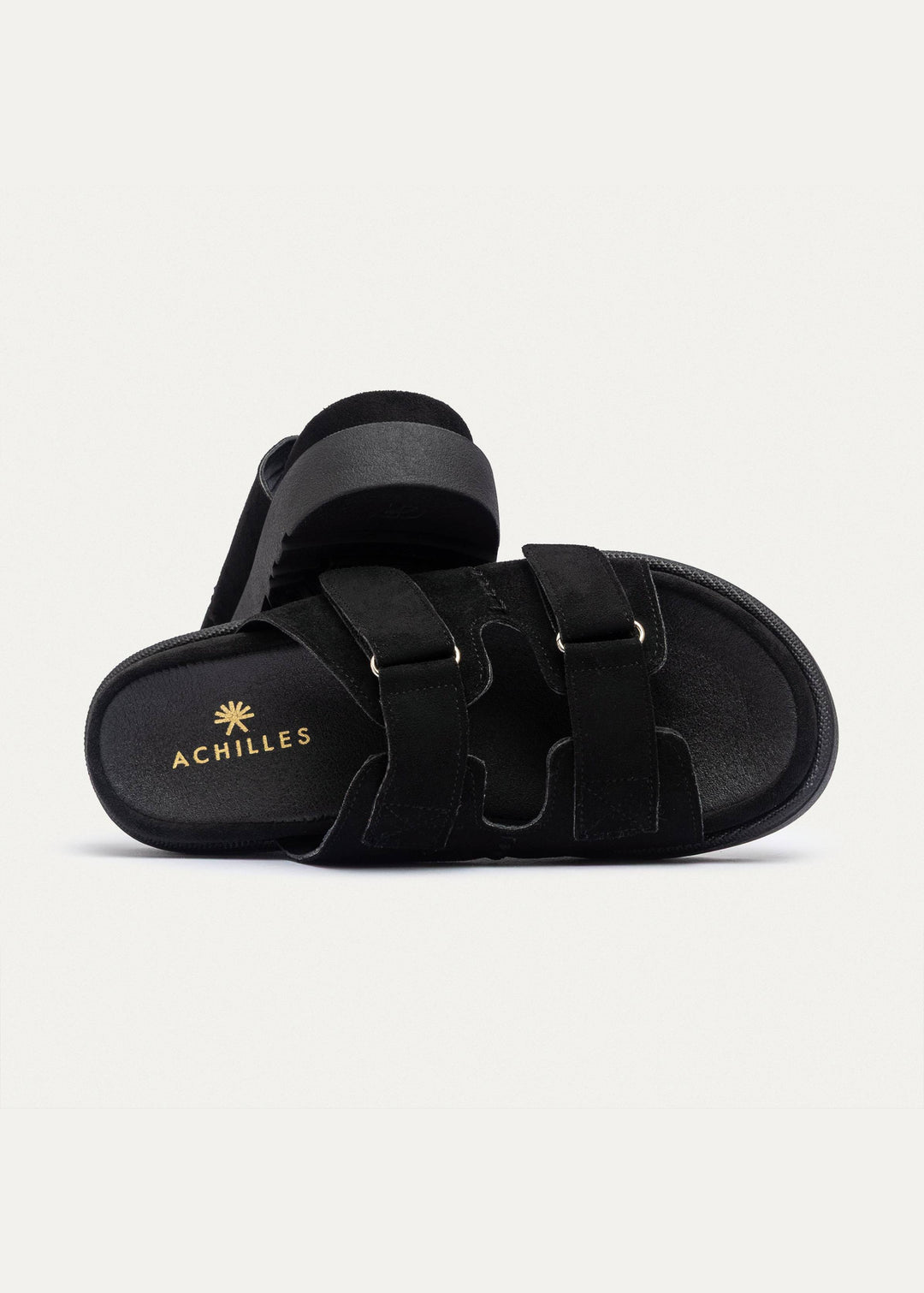Achilles | CloudStep Double Hook & Loop Slides - Black