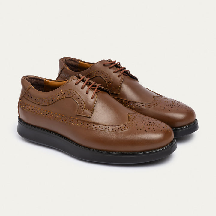 Achilles | Hermes Wingtip Oxford - Tan Brown