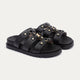 Athena Buckle Slides | Black