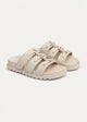 Athena Buckle Slides | Beige