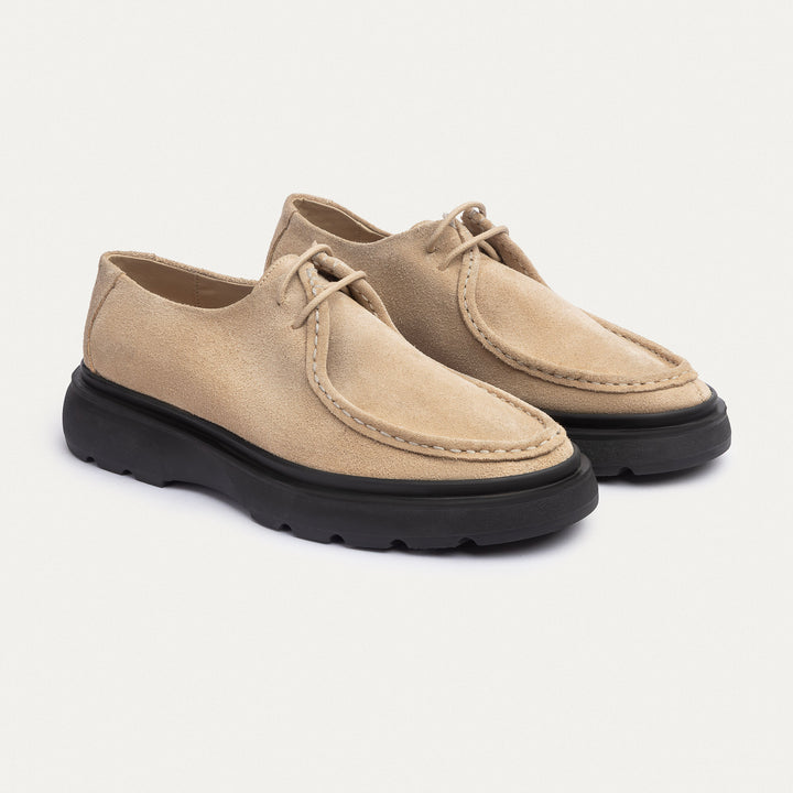 Contour Comfort Moc-Toe Lace-Up Shoe | Beige