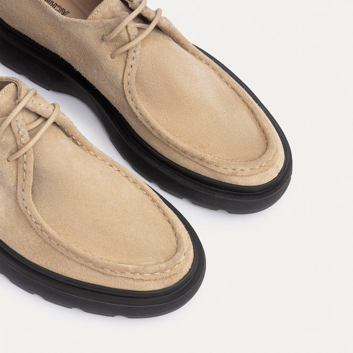 Contour Comfort Moc-Toe Lace-Up Shoe | Beige