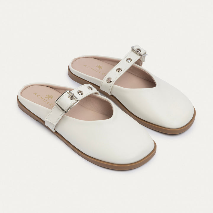 Bella Casual Mules | White