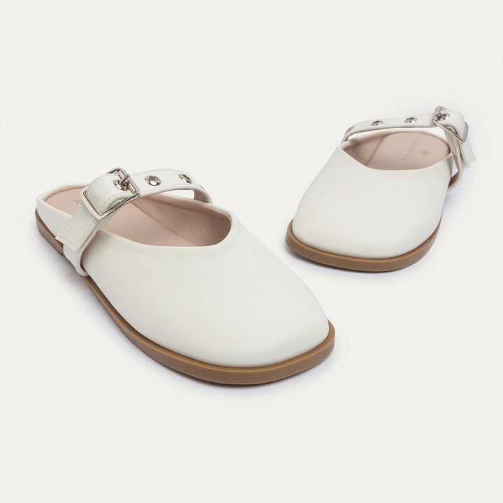 Bella Casual Mules | White