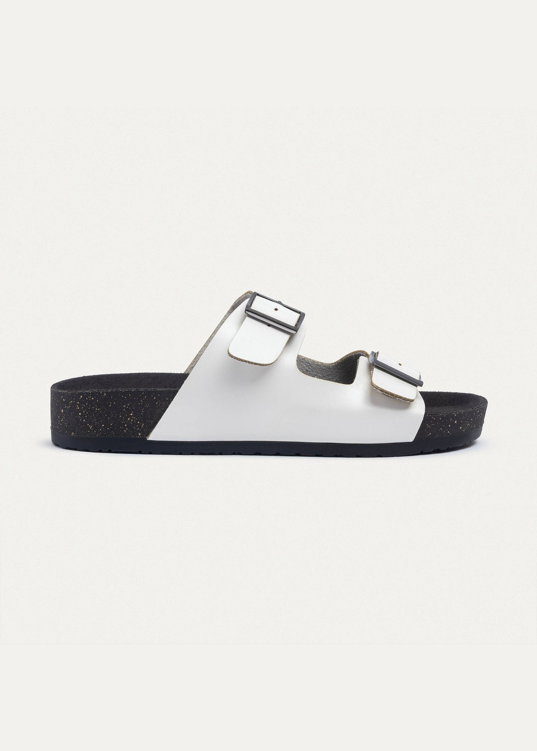 Achilles | Luxe Twin Buckle Slides â€“  White