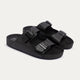 Luxe Twin Buckle Slides “ Black
