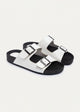 Luxe Twin Buckle Slides “ White