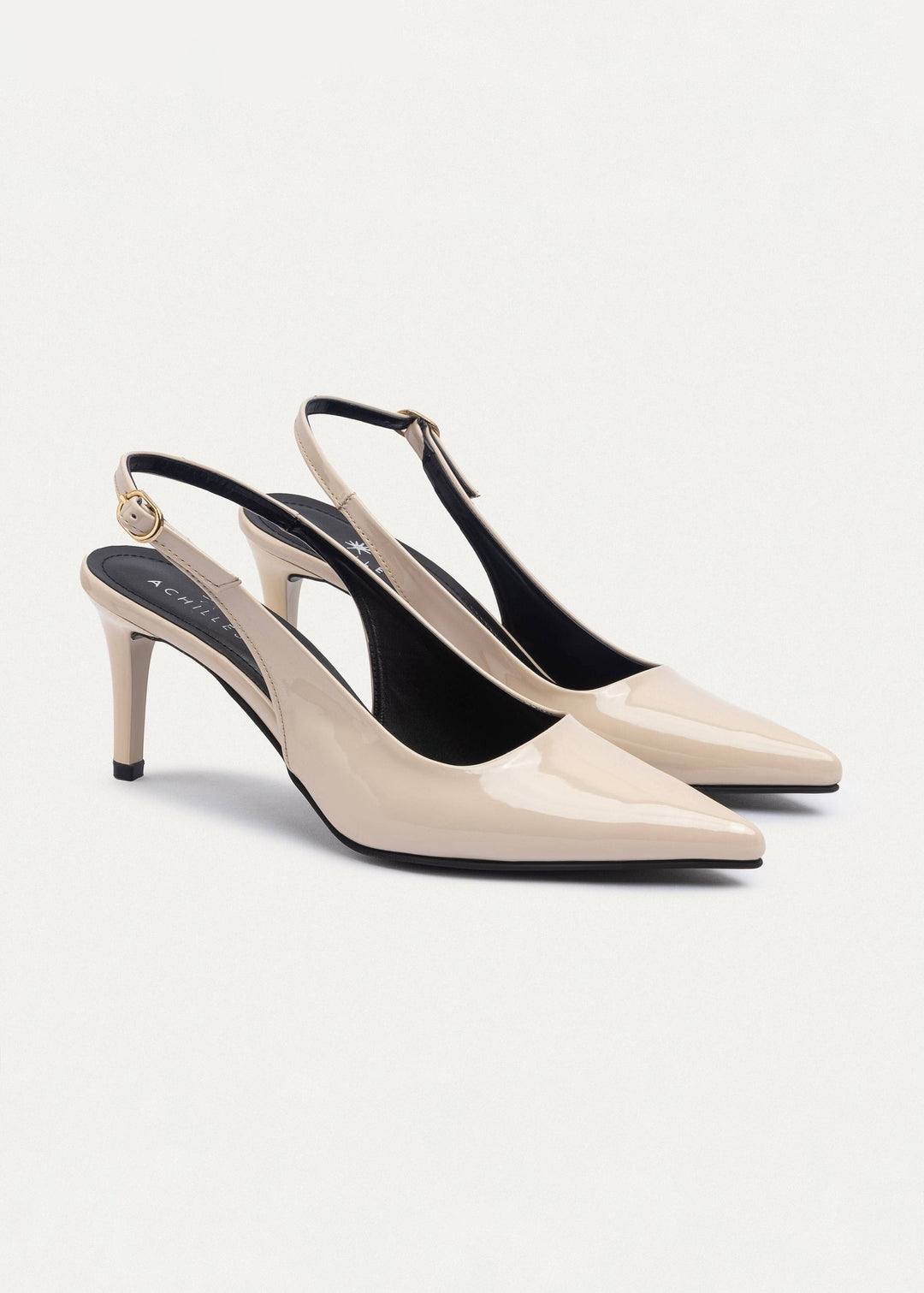 Slingback Pointed Heels | Beige