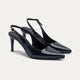 Slingback Pointed Heels | Dark Blue