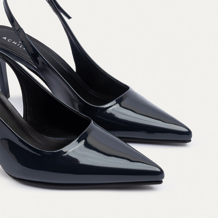 Slingback Pointed Heels | Dark Blue