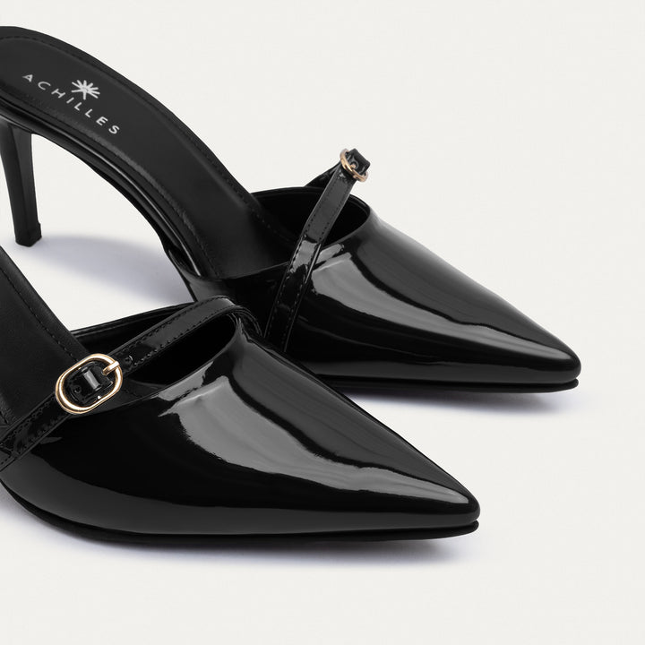 Achilles| Charm Pointed Heels - Black