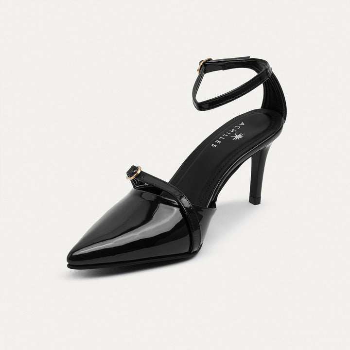 Achilles| Charm Pointed Heels - Black
