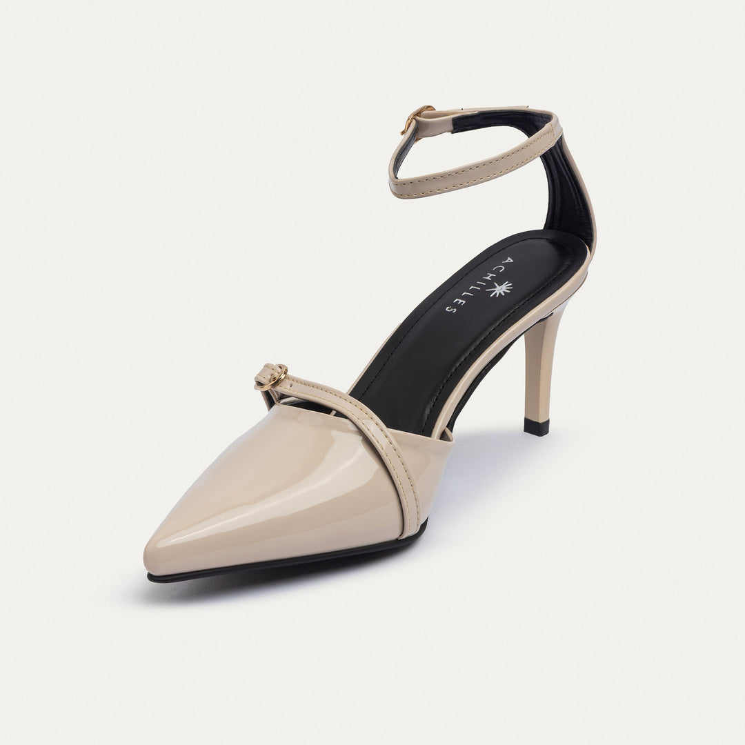 Achilles| Charm Pointed Heels - Beige
