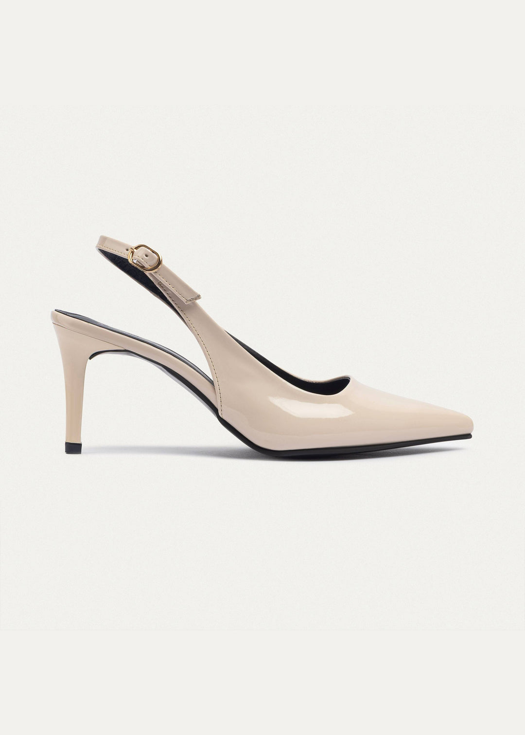 Slingback Pointed Heels | Beige