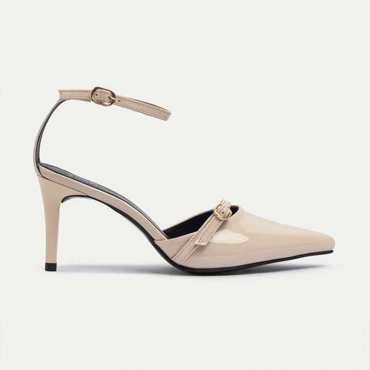 Achilles| Charm Pointed Heels - Beige