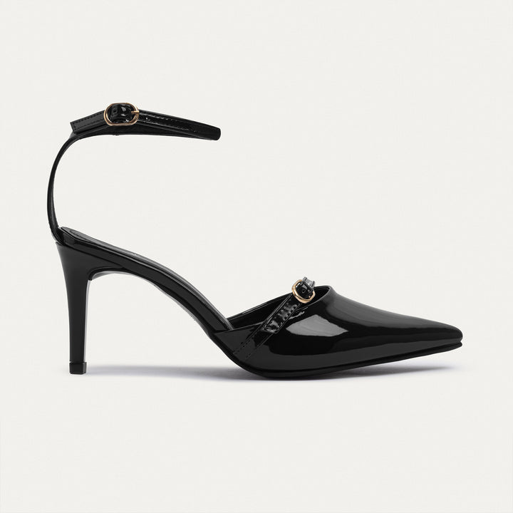 Achilles| Charm Pointed Heels - Black