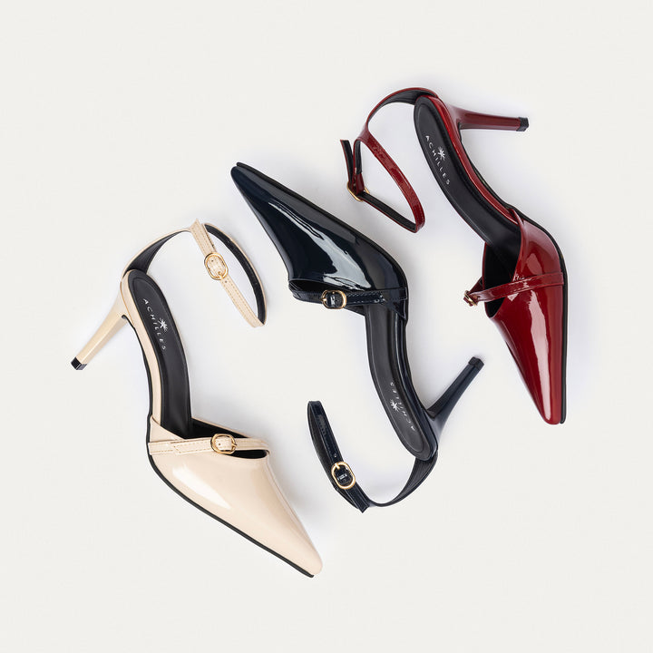 Achilles| Charm Pointed Heels - Black