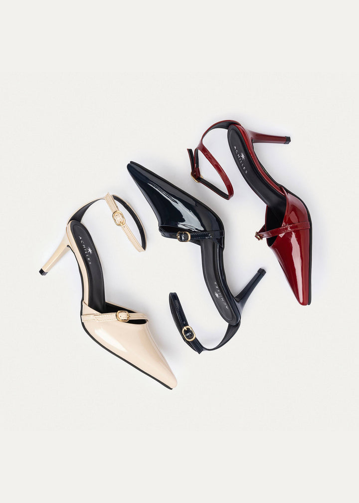 Charm Pointed Heels | Navy Blue
