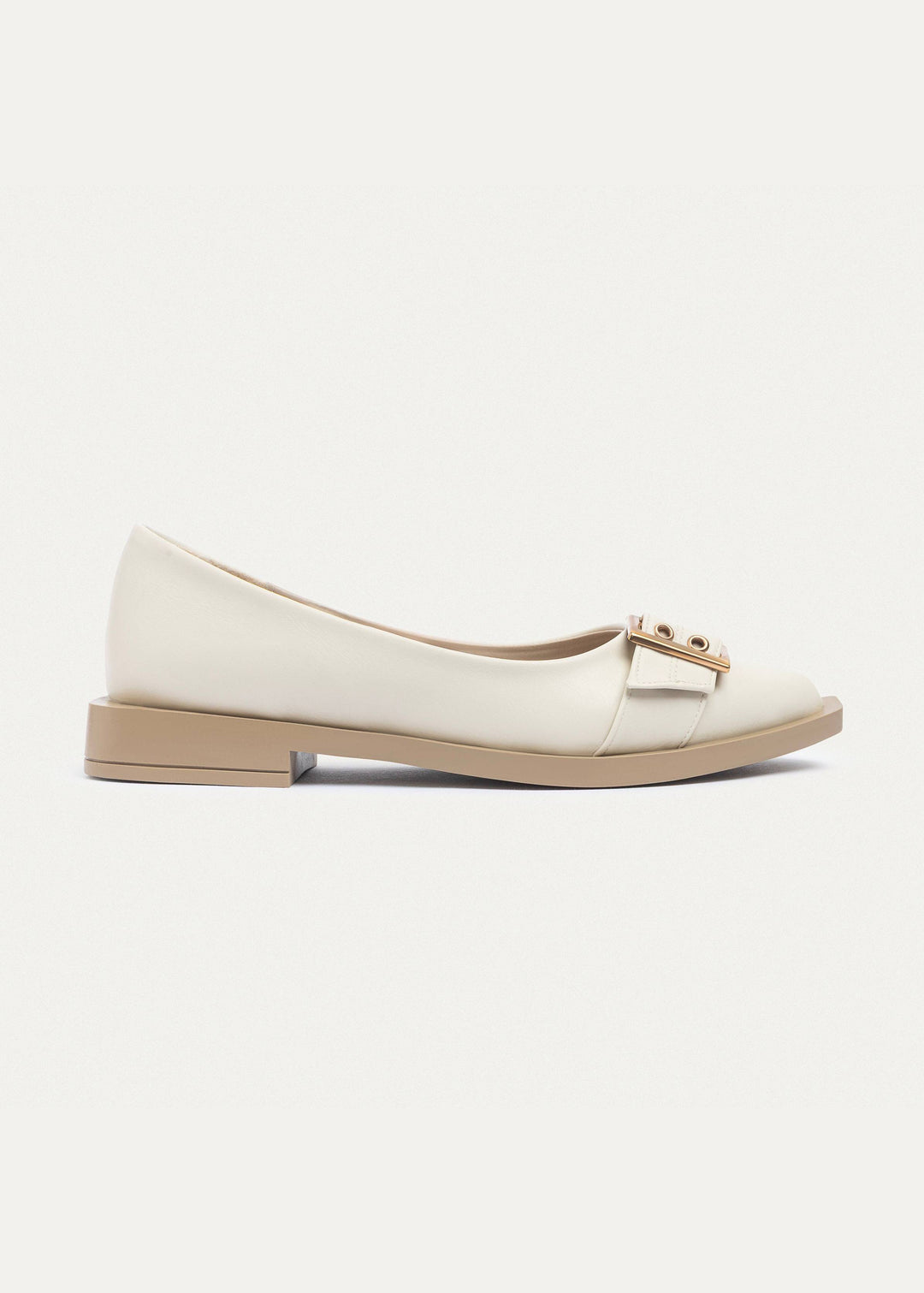 Achilles | Buckled Pointed Loafers - Beige