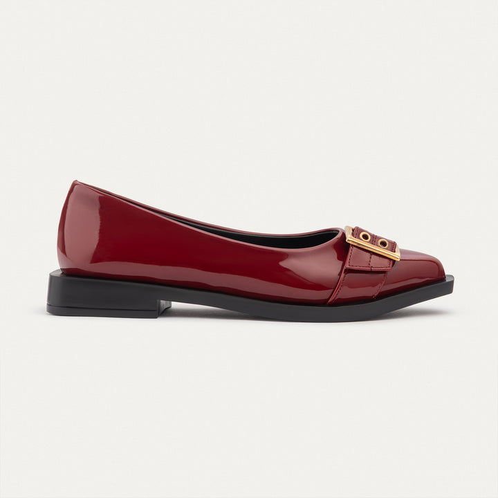 Achilles | Buckled Pointed Loafers - Crimson Red