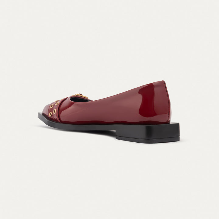Achilles | Buckled Pointed Loafers - Crimson Red