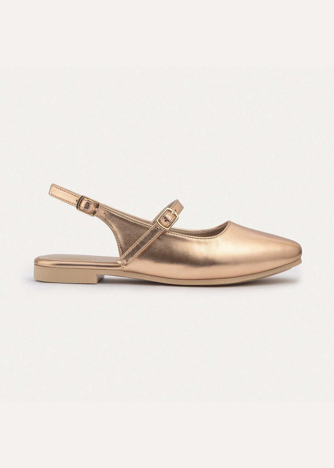 Achilles | Slingback Sandals with Buckle for Women - Rose Gold
