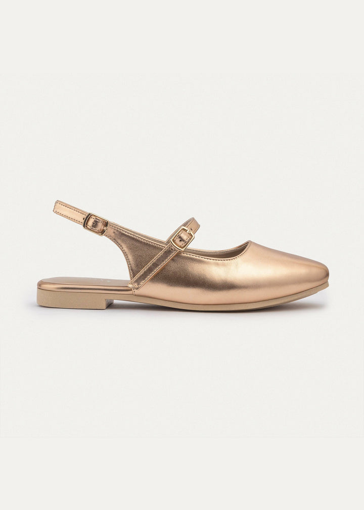 Achilles | Slingback Sandals with Buckle for Women - Rose Gold