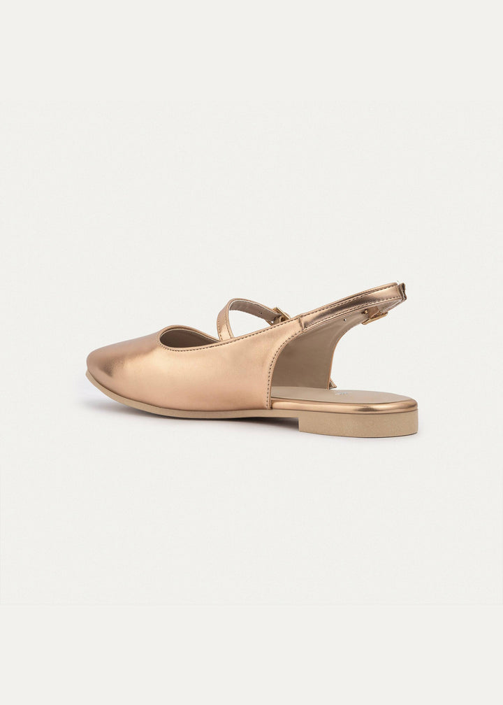 Achilles | Slingback Sandals with Buckle for Women - Rose Gold