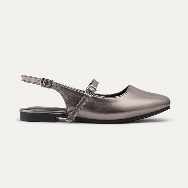 Achilles | Slingback Sandals with Buckle for Women - Bronze Gray
