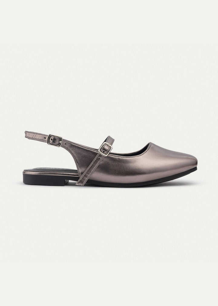 Achilles | Slingback Sandals with Buckle for Women - Bronze Gray