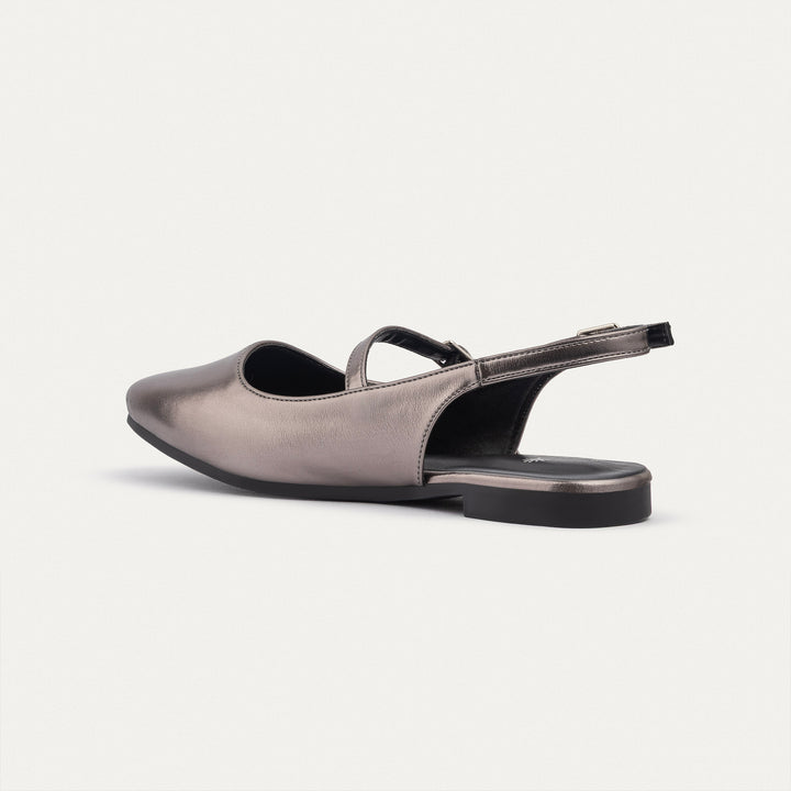 Achilles | Slingback Sandals with Buckle for Women - Bronze Gray