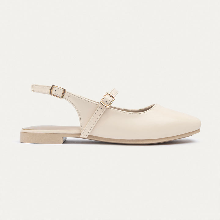 Achilles | Slingback Sandals with Buckle for Women - Beige