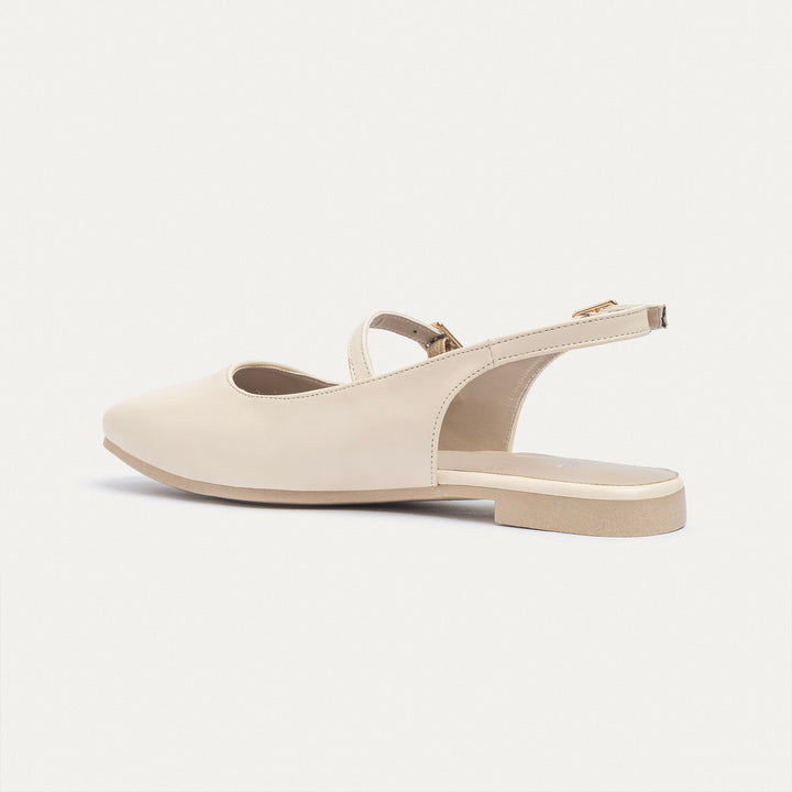 Achilles | Slingback Sandals with Buckle for Women - Beige