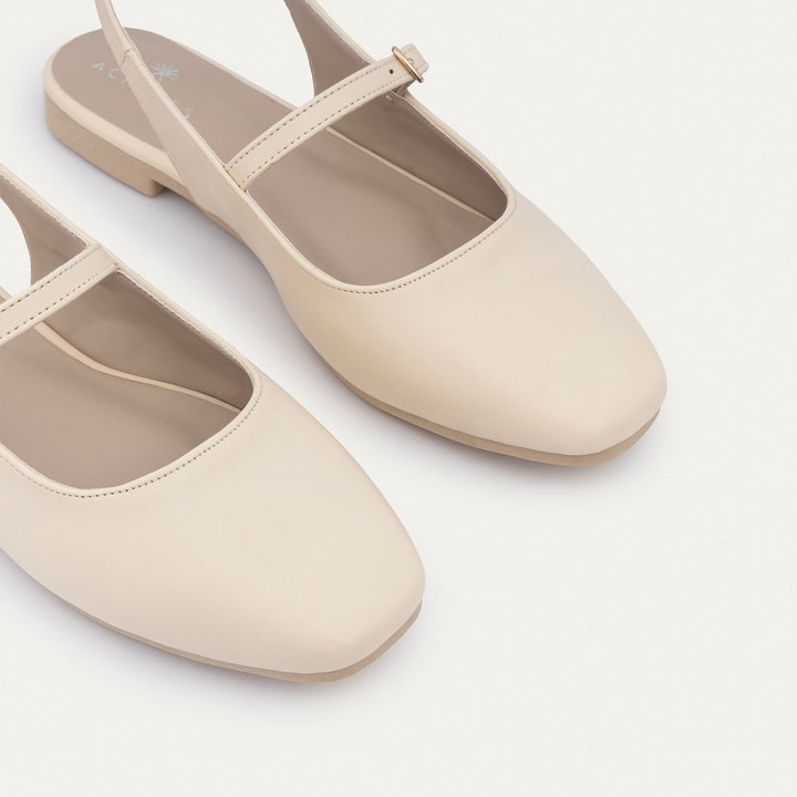 Achilles | Slingback Sandals with Buckle for Women - Beige