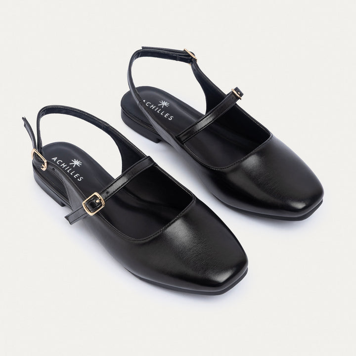 Achilles | Slingback Sandals with Buckle for Women - Black