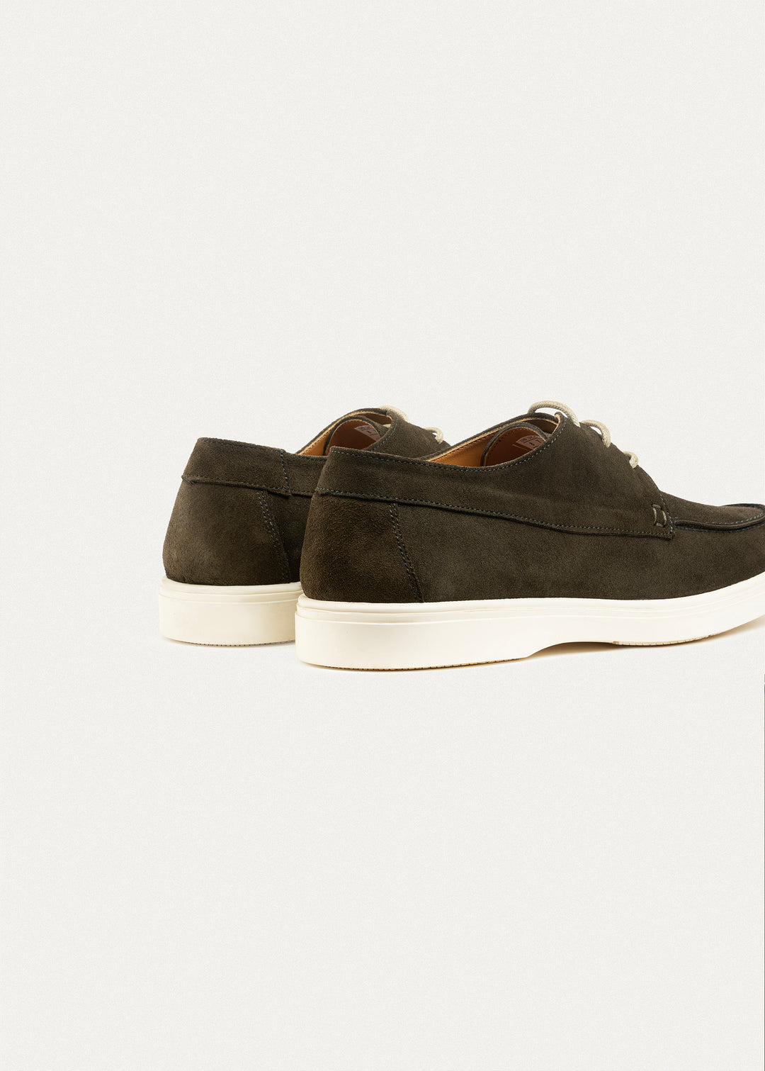 Suede Leather Lace-Up Derby | Olive