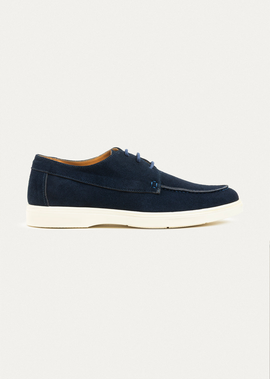 Suede Leather Lace-Up Derby | Navy Blue