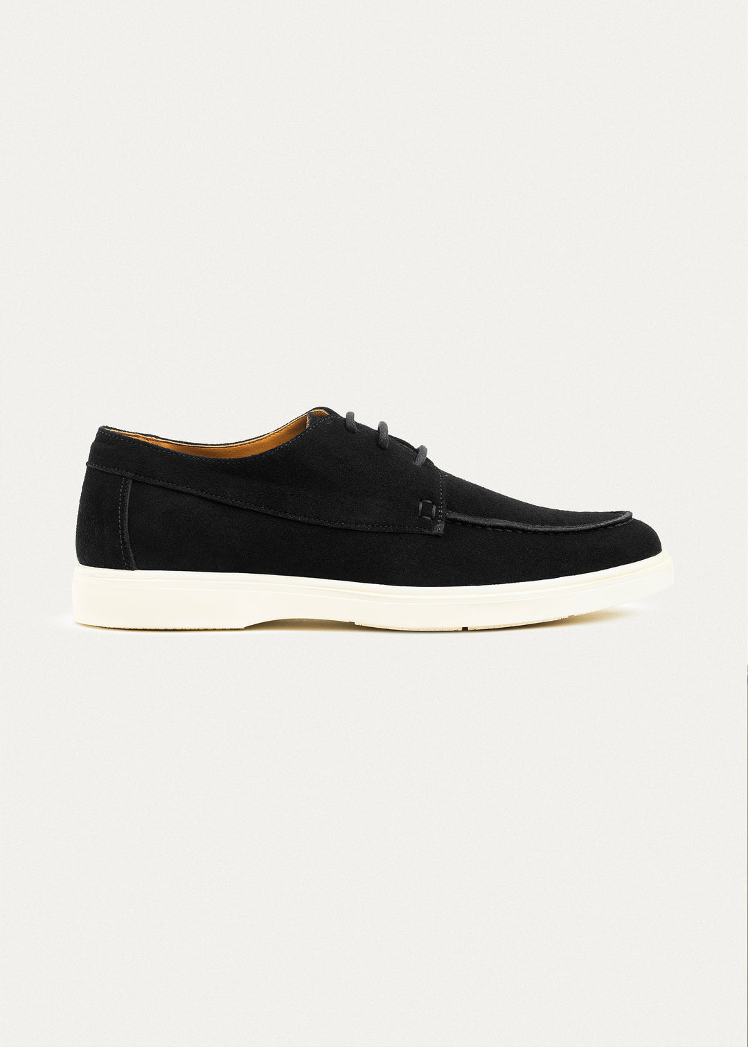Suede Leather Lace-Up Derby | Black