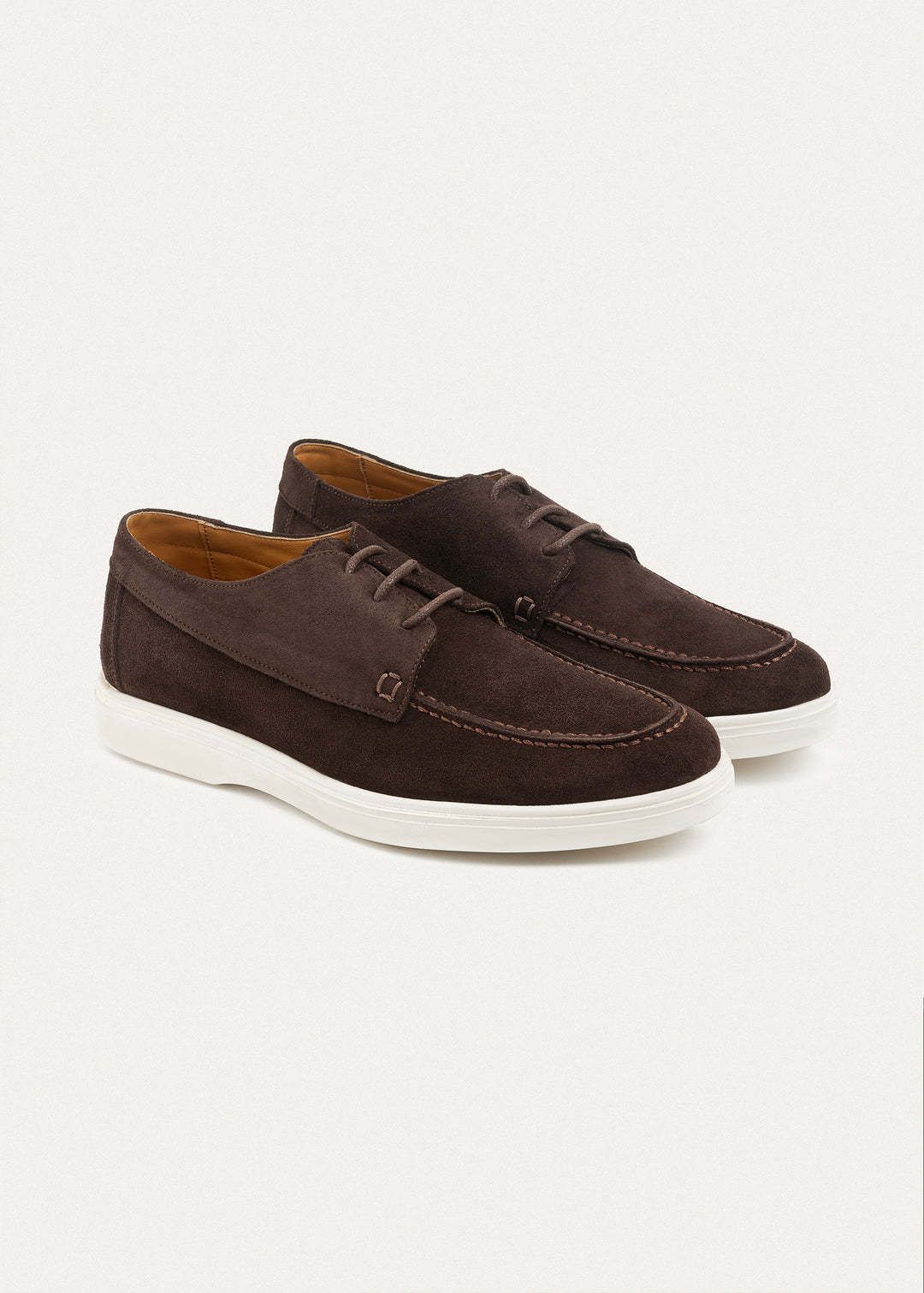 Suede Leather Lace-Up Derby | Brown