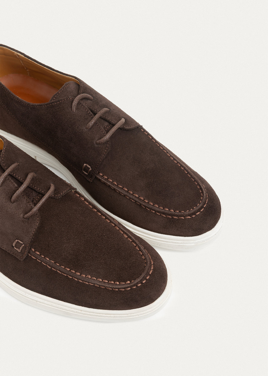 Suede Leather Lace-Up Derby | Brown