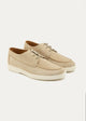 Suede Leather Lace-Up Derby| Beige