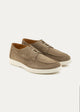Suede Leather Lace-Up Derby | Café