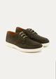 Suede Leather Lace-Up Derby | Olive