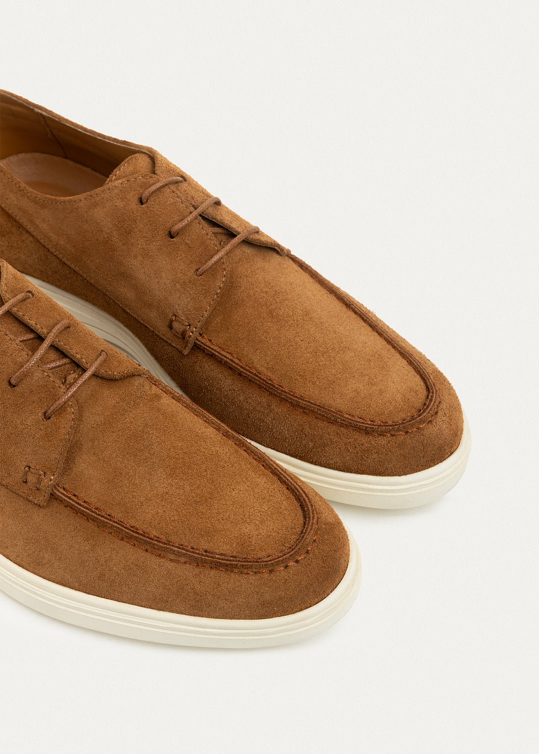 Suede Leather Lace-Up Derby | Cinnamon