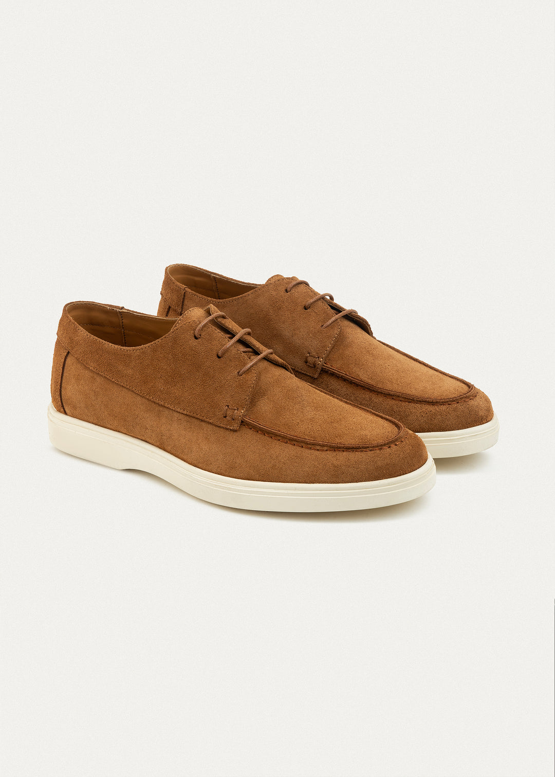 Suede Leather Lace-Up Derby | Cinnamon