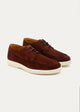 Suede Leather Lace-Up Derby | Wine