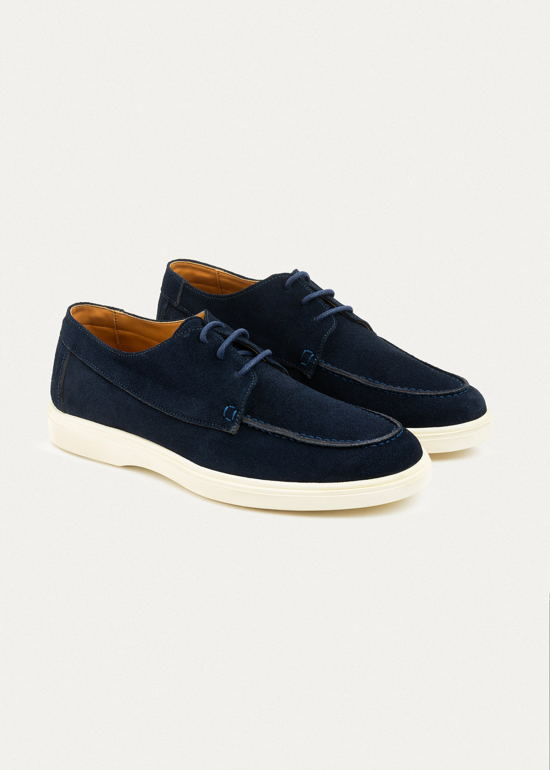 Suede Leather Lace-Up Derby | Navy Blue
